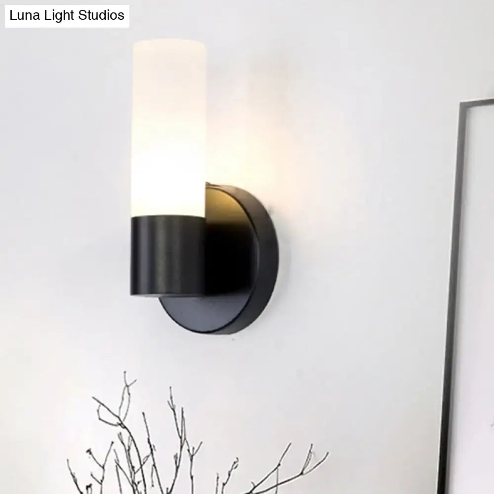 Modern black and white glass sconce lamp bedroom wall light