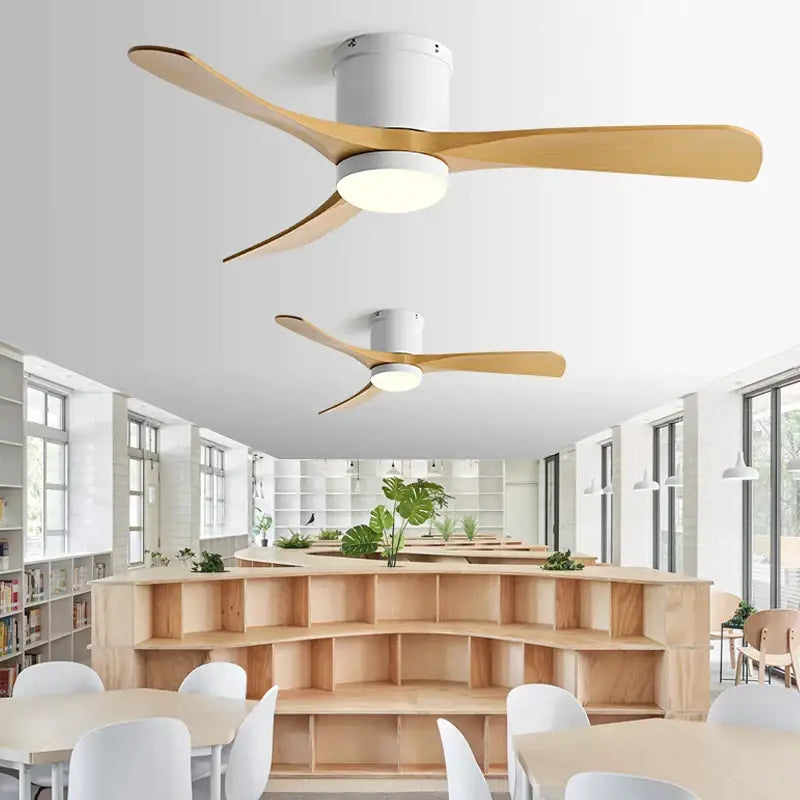 Modern black and wood 46in led ceiling fan for bedrooms