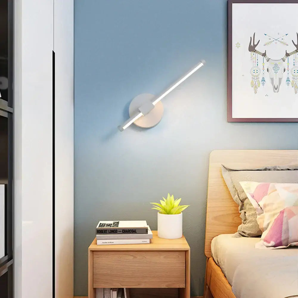 Modern black angular led wall light for bedroom decor