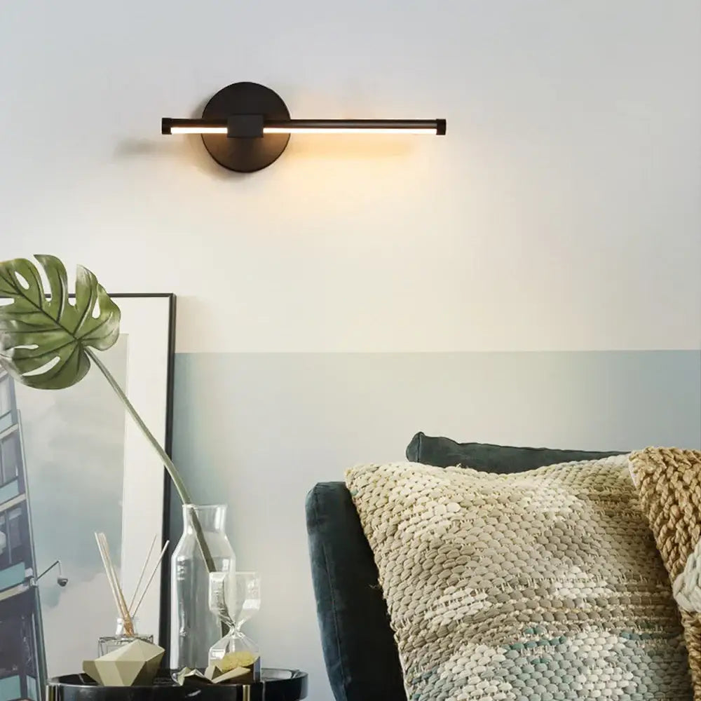 Modern black angular led wall light for bedroom decor