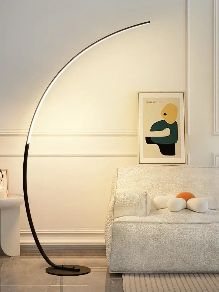 Modern black arc rgb led floor lamp for living room decor