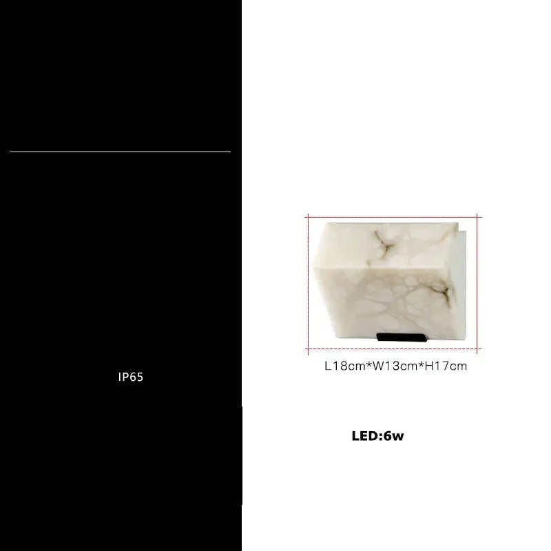 Modern black art deco marble led wall light bedroom sconce