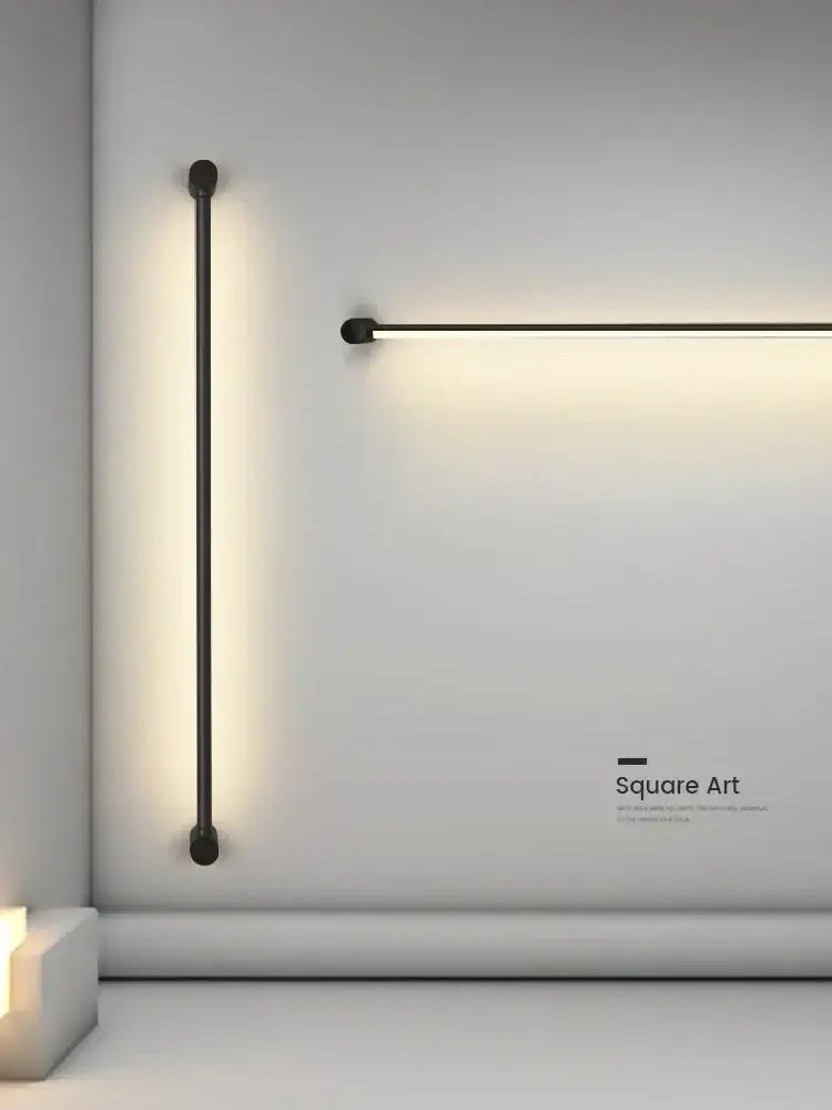 Modern black bar linear wall light for living room ambient lighting