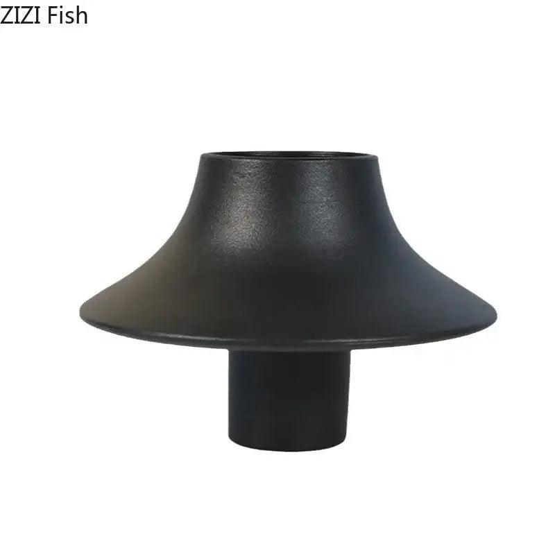 Modern black bell shaped decorbites ceramic vase desktop decor