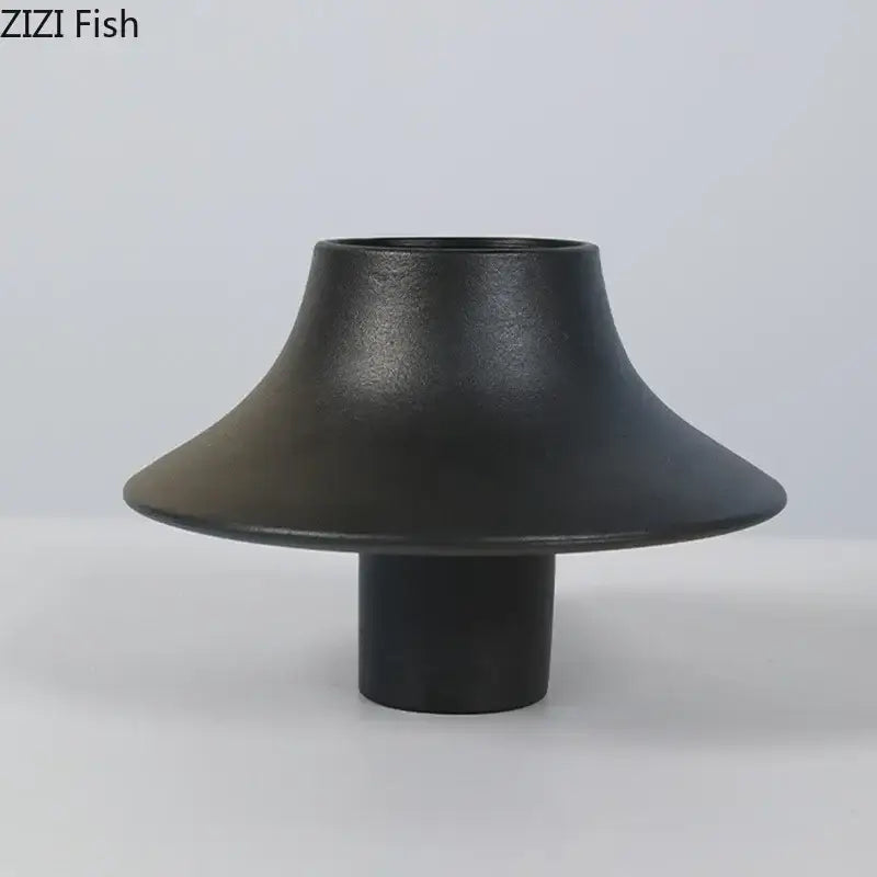 Modern black bell shaped decorbites ceramic vase desktop decor