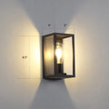 Modern black box patio wall sconce – outdoor glass lighting fixture