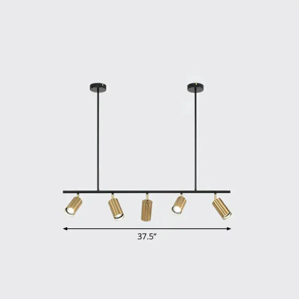 Modern black & brass metal island ceiling light dining room spotlight
