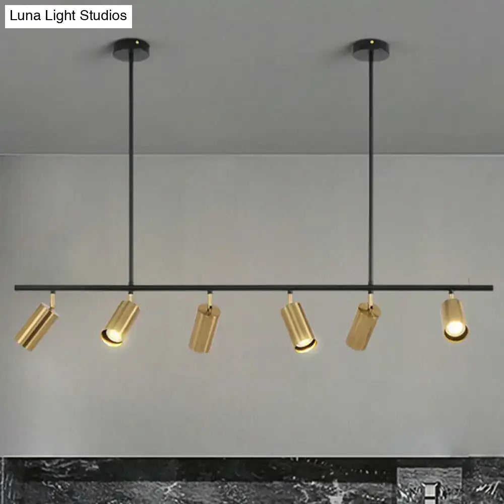 Modern black & brass metal island ceiling light dining room spotlight