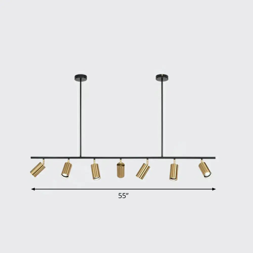 Modern black & brass metal island ceiling light dining room spotlight