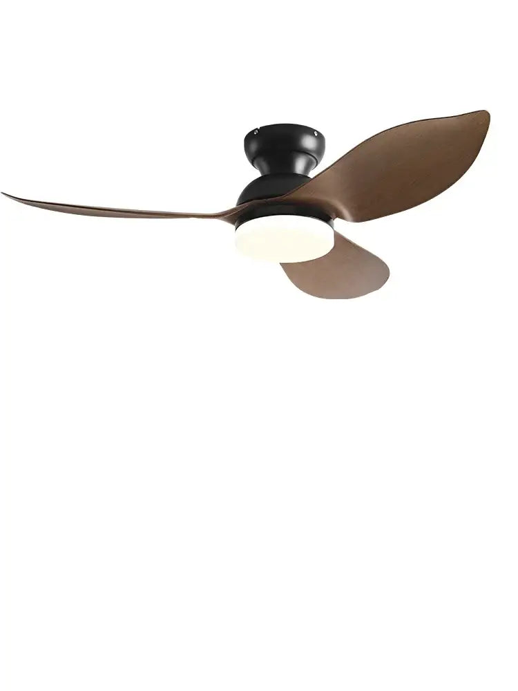 Modern black & brown low floor ceiling fan led light living room