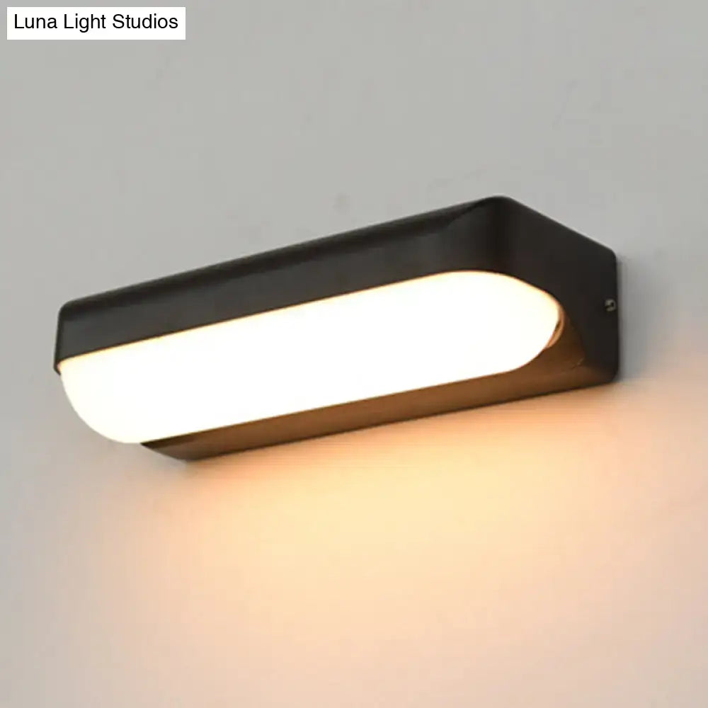 Modern black capsule flush wall sconce – bedroom led light