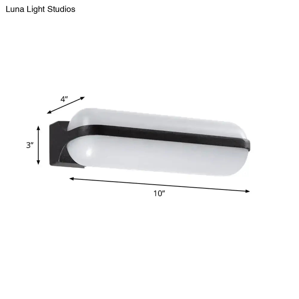 Modern black capsule flush wall sconce – bedroom led light