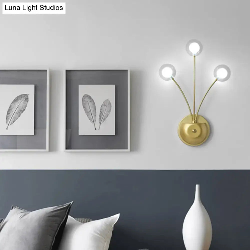 Modern black cast iron double globe wall sconce living room light
