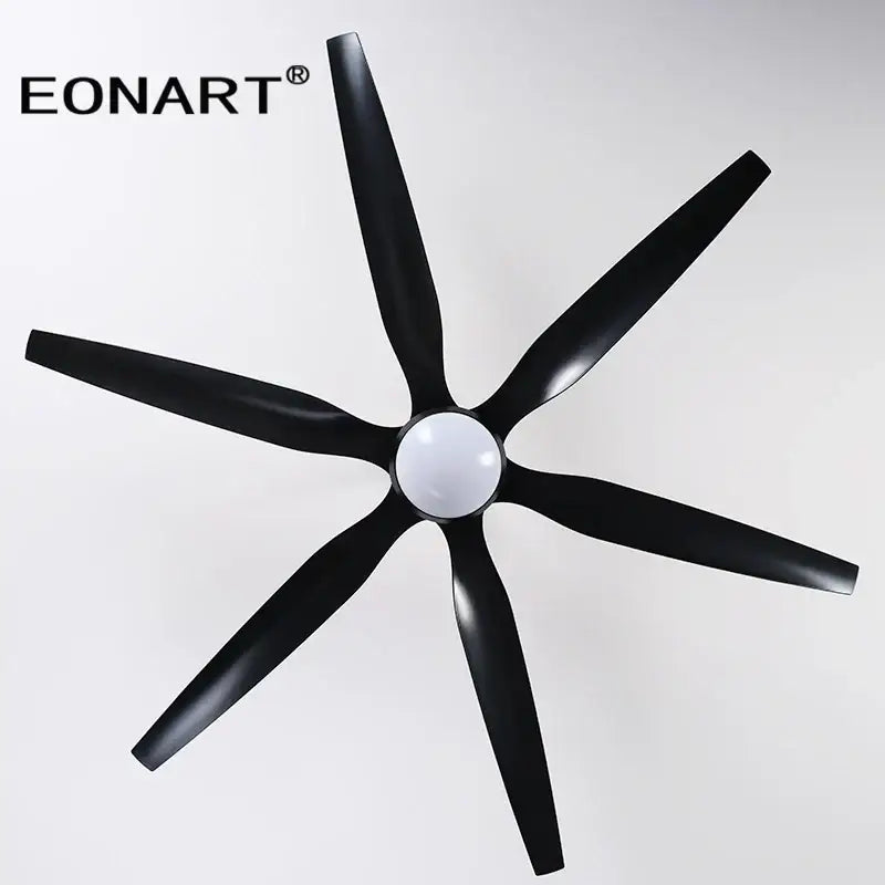 Modern black ceiling fan with led light and remote control living room