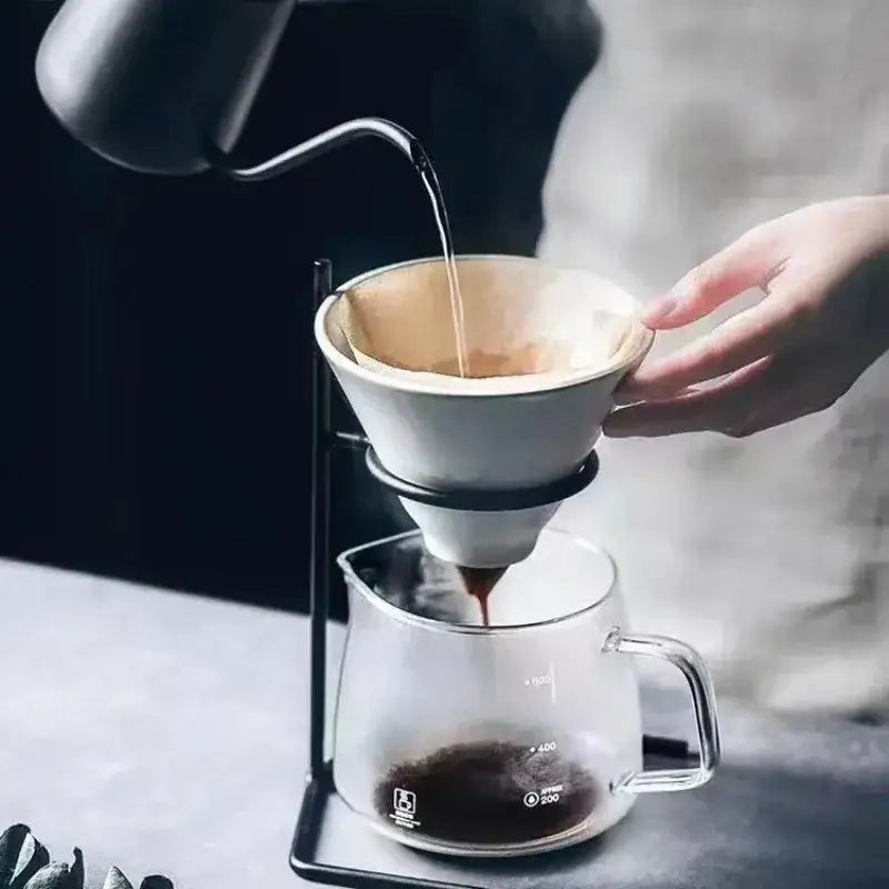 Modern black ceramic coffee barista set kitchen pour over dripper
