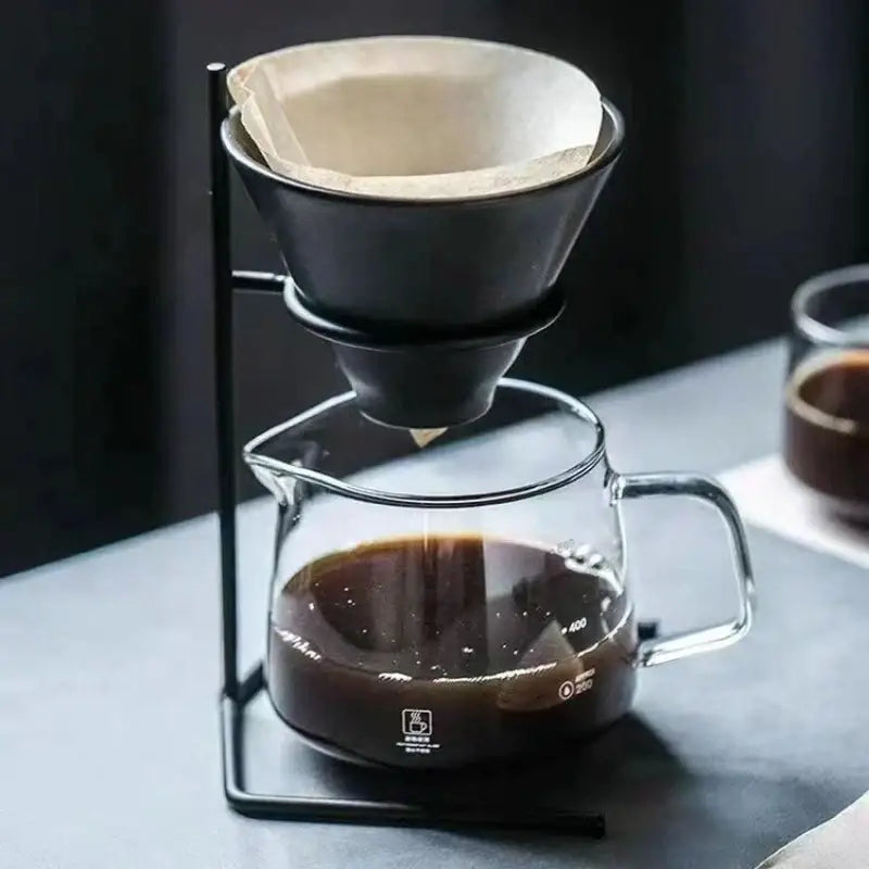Modern black ceramic coffee barista set kitchen pour over dripper