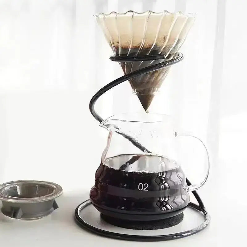 Modern black ceramic coffee barista set kitchen pour over dripper