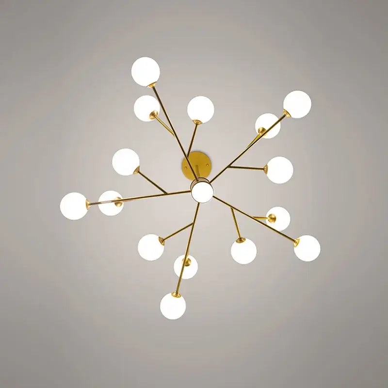 Modern black chandelier gold frosted glass globe living room light