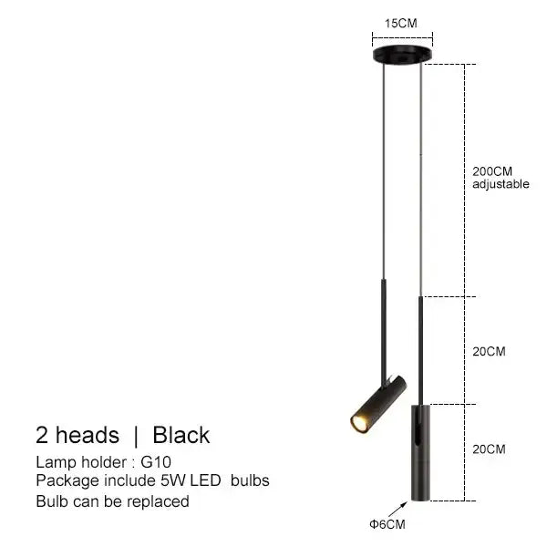 Modern black chandelier pendant light for bedroom decor