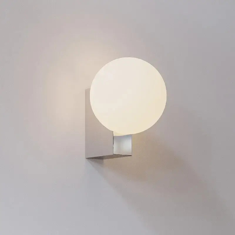 Modern black & chrome glass ball wall sconce bedroom light