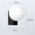 Modern black & chrome glass ball wall sconce bedroom light