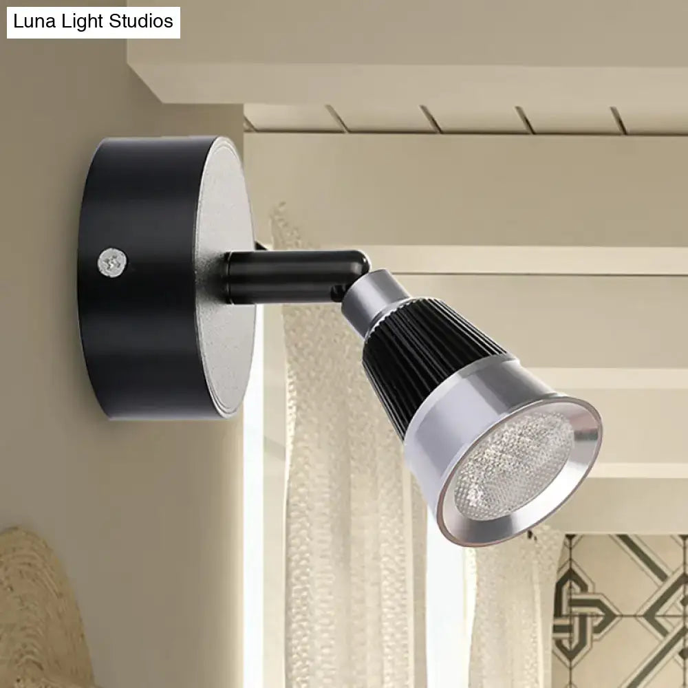 Modern black & chrome smd light wall light – bedroom rotatable sconce