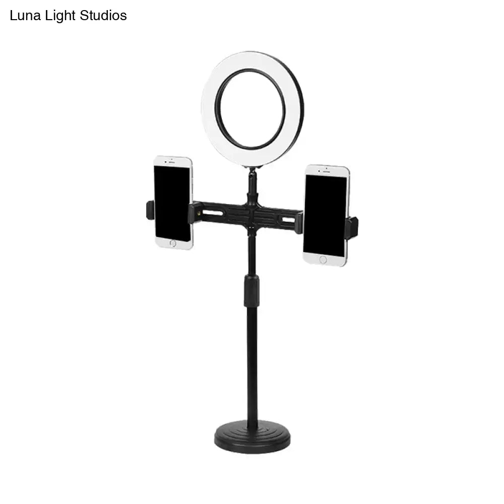 Modern black circle led wall light with usb port bedroom lamp