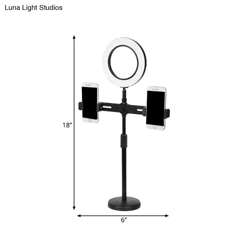 Modern black circle led wall light with usb port bedroom lamp