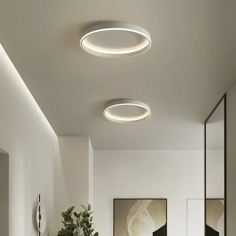 Modern black circular led ceiling light for living room decor