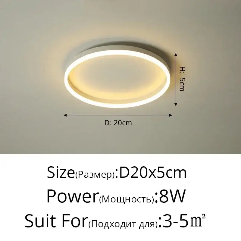 Modern black circular led ceiling light for living room decor