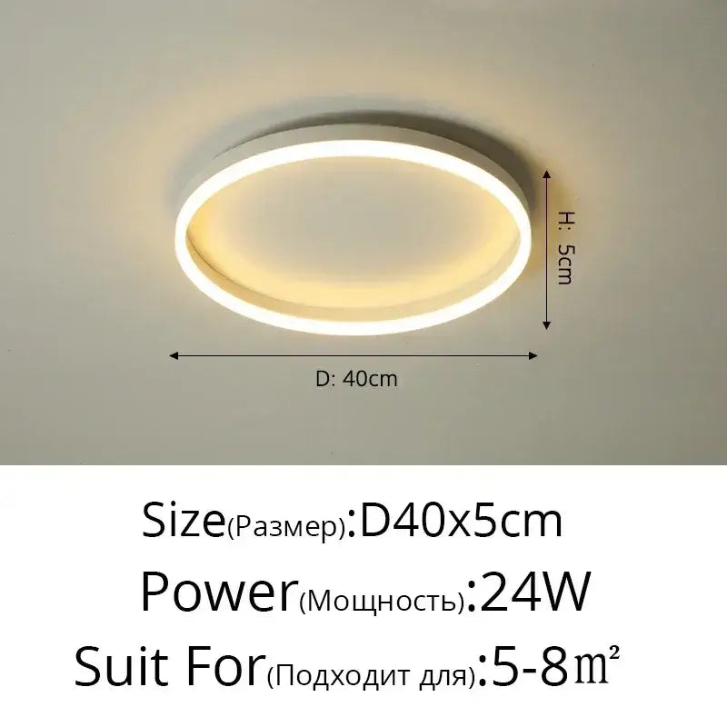 Modern black circular led ceiling light for living room decor