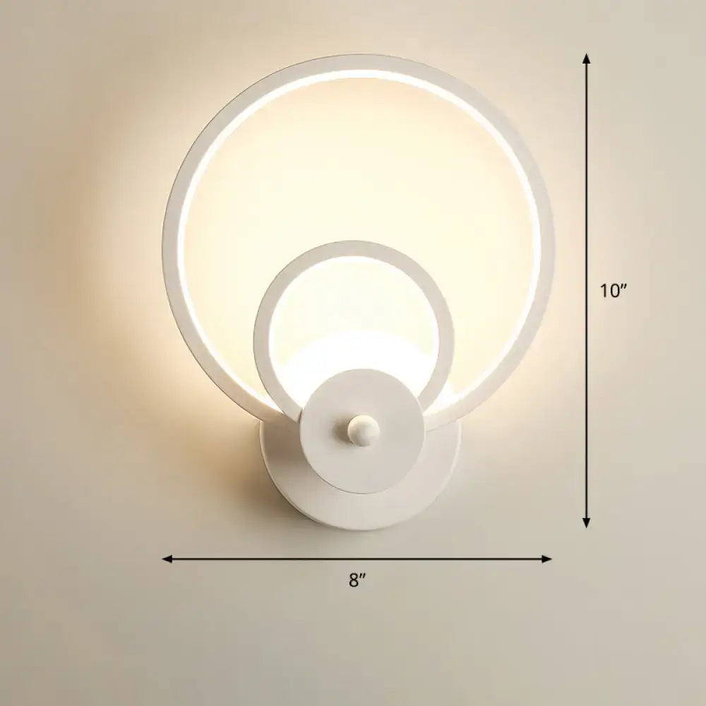 Modern black circular led light fixture – bedroom wall sconce