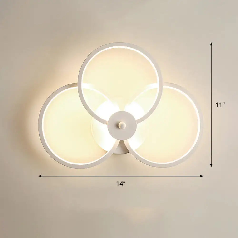Modern black circular led light fixture – bedroom wall sconce