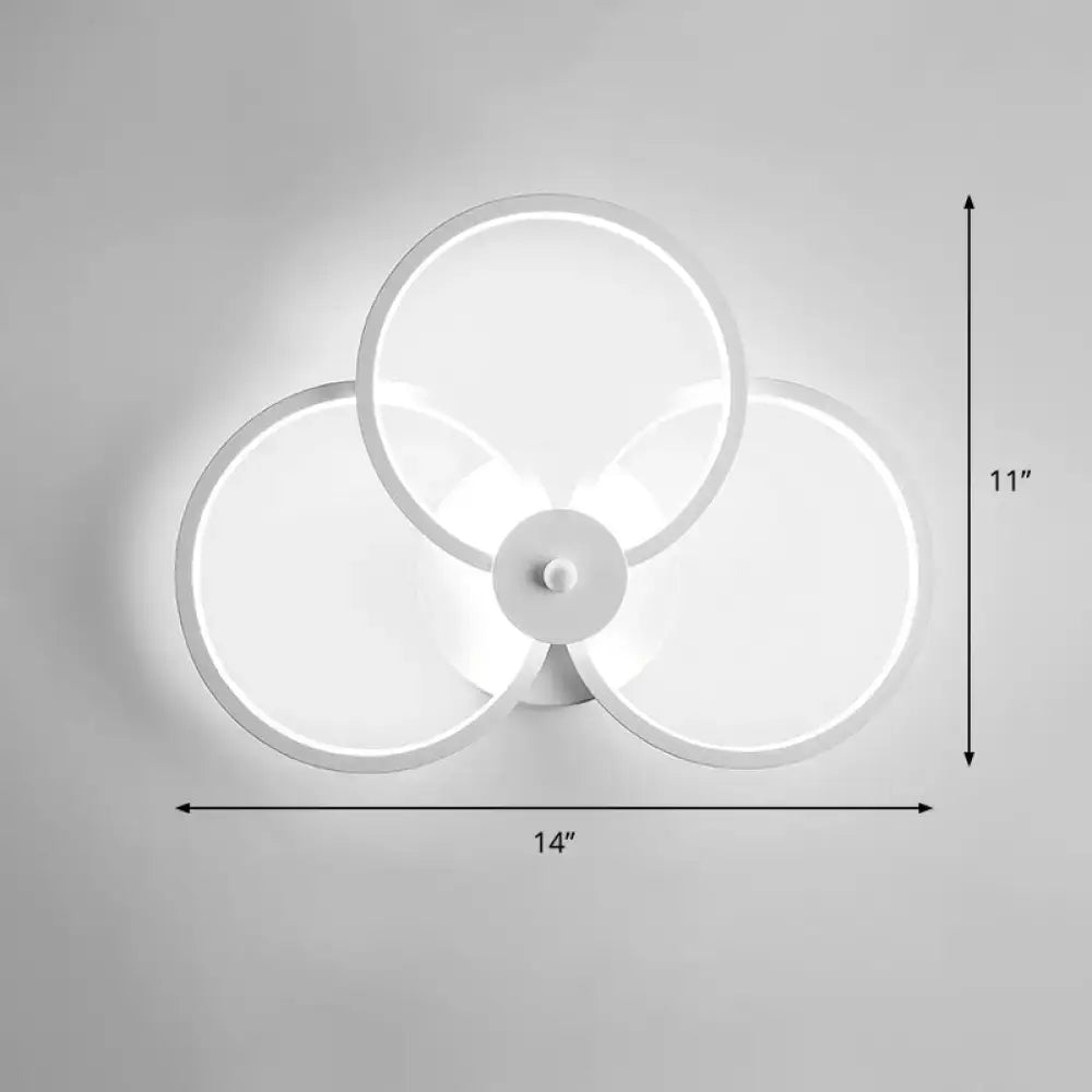 Modern black circular led light fixture – bedroom wall sconce