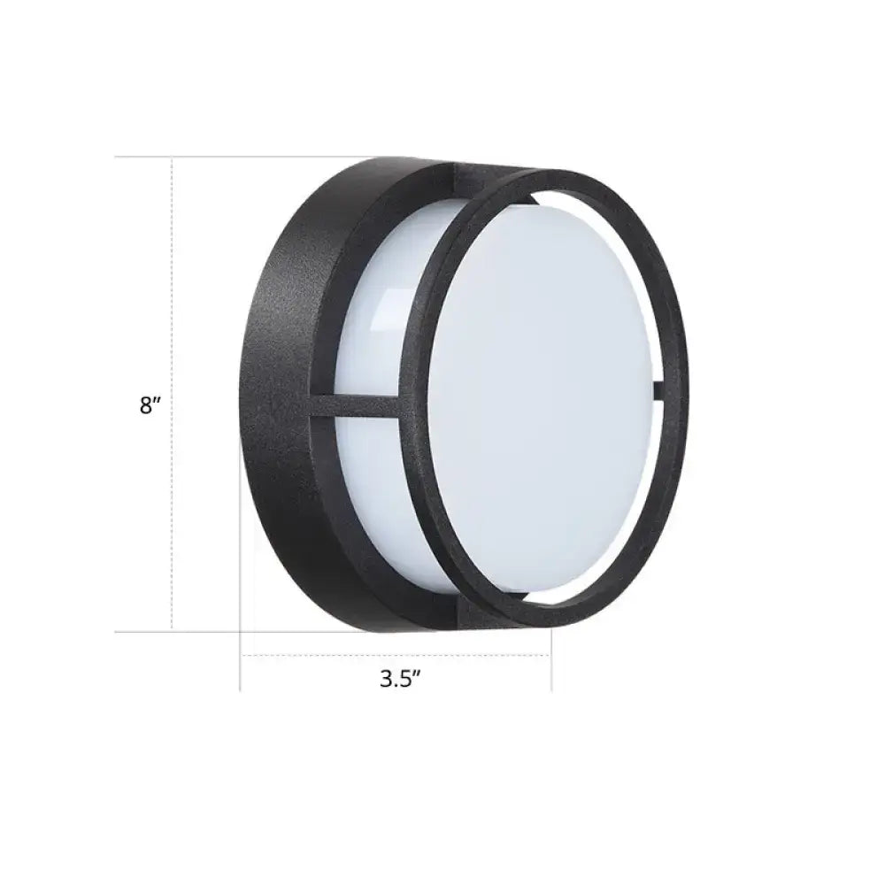 Modern black circular led wall lamp – outdoor warm color lighting