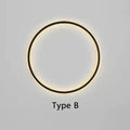 Modern black circular wall lamp living room warm led light