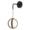 Modern black circular wall sconce light – bedroom glowing ring light