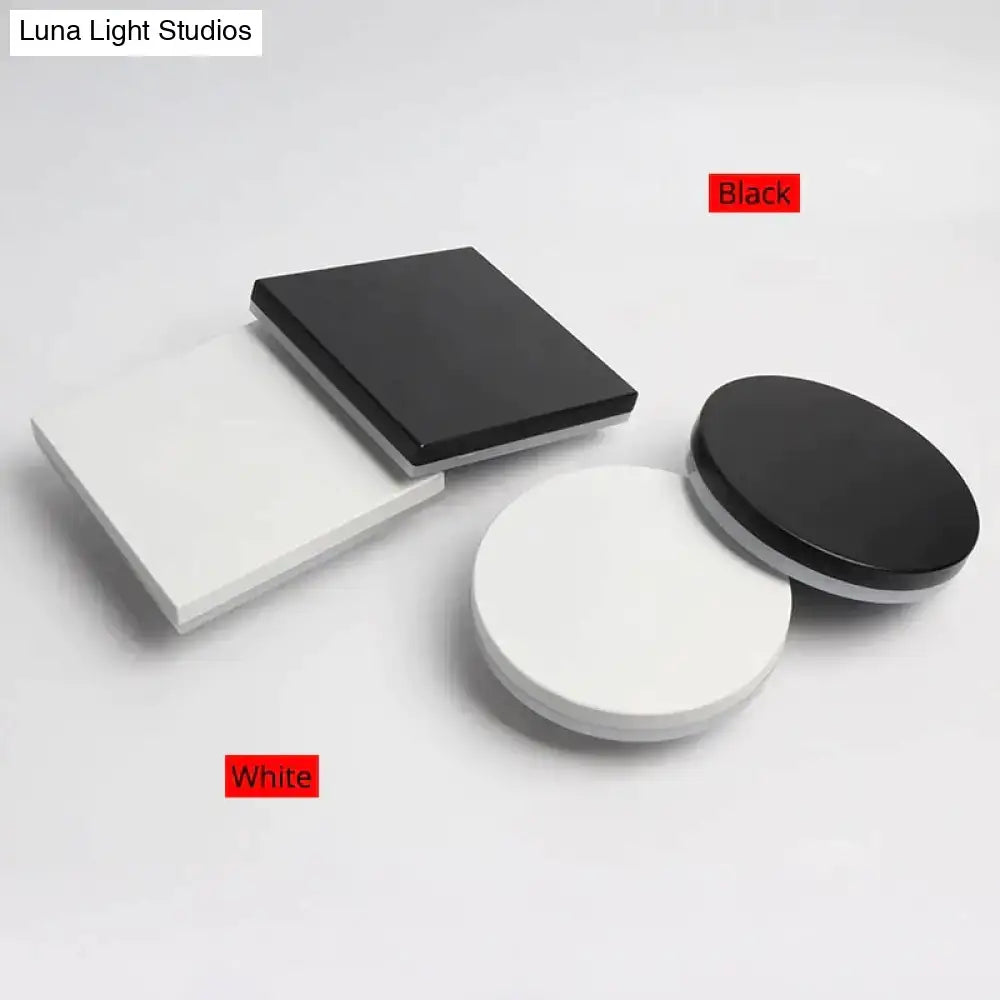 Modern black circular waterproof wall lamp bedroom three disc set