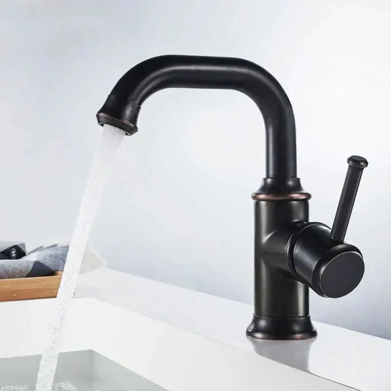 Modern black & copper basin faucet bathroom hot cold mixer tap