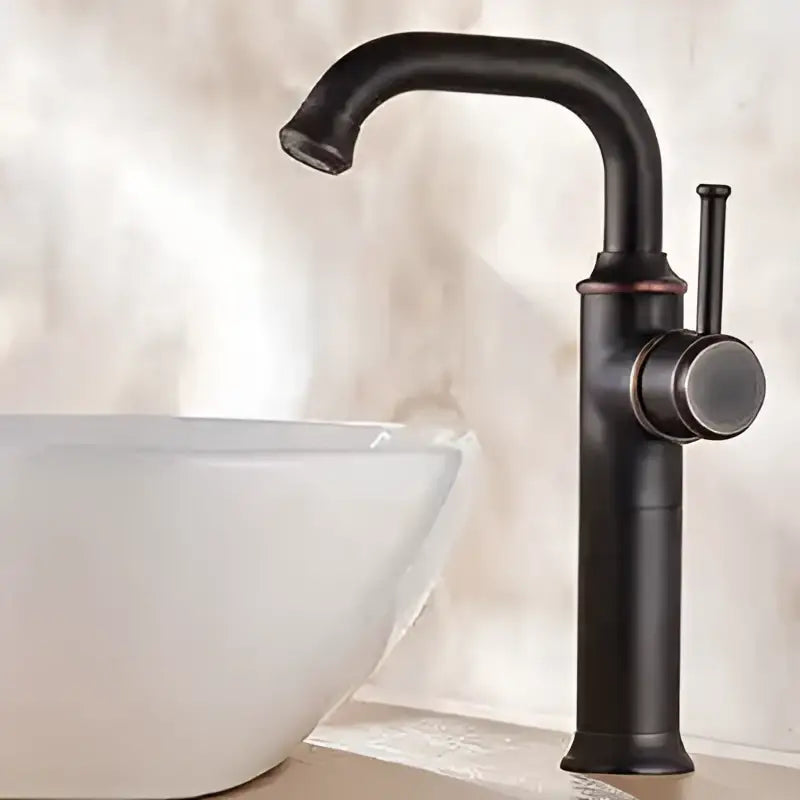 Modern black & copper basin faucet bathroom hot cold mixer tap