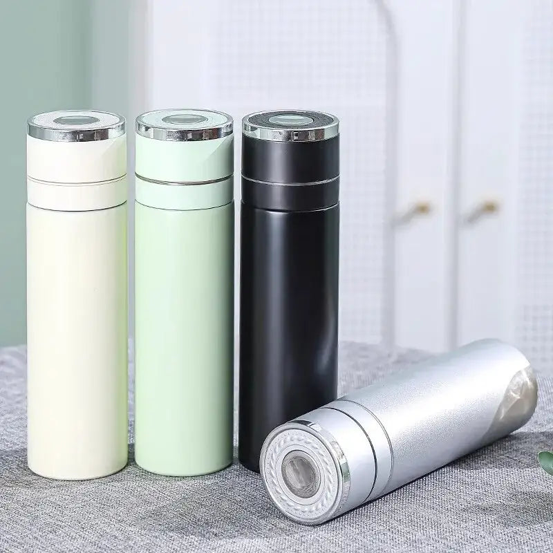 Modern black & cream 400ml stainless steel tumbler kitchen travel cup