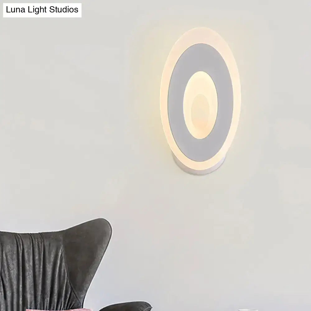 Modern black & cream oval led wall lamp bedroom light type