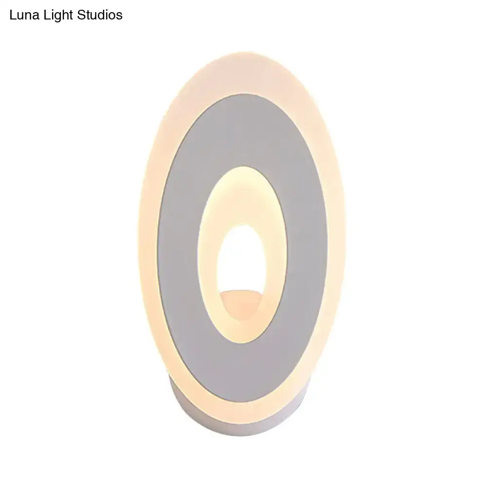 Modern black & cream oval led wall lamp bedroom light type