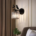 Modern black crystal bird wall lamp bedroom sconce