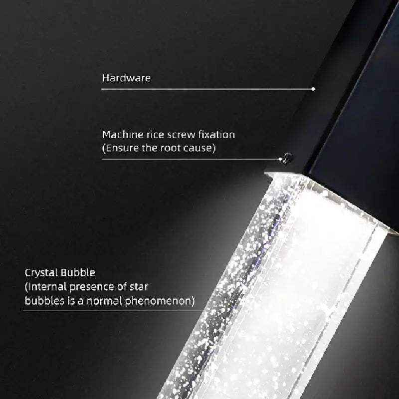 Modern black crystal bubble chandelier staircase pendant light