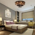 Modern black crystal flush mount chandelier for bedroom