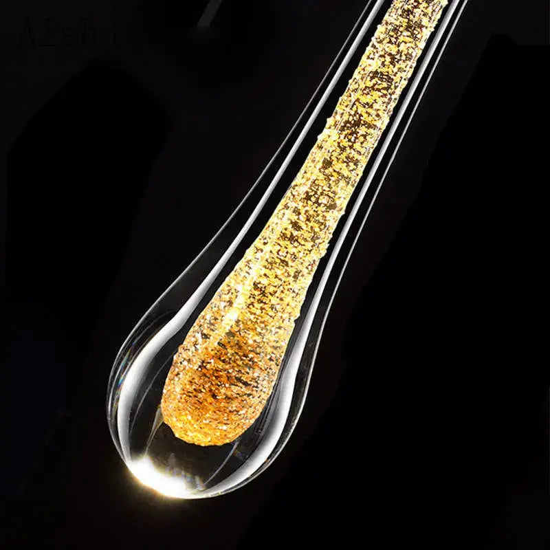 Modern black crystal led wall lamp bedroom teardrop sconce