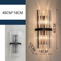 Modern black crystal led wall lights bedroom glass sconce