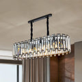 Modern black crystal prism island pendant dining room light