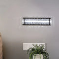 Modern black crystal rectangular sconce bedroom wall light